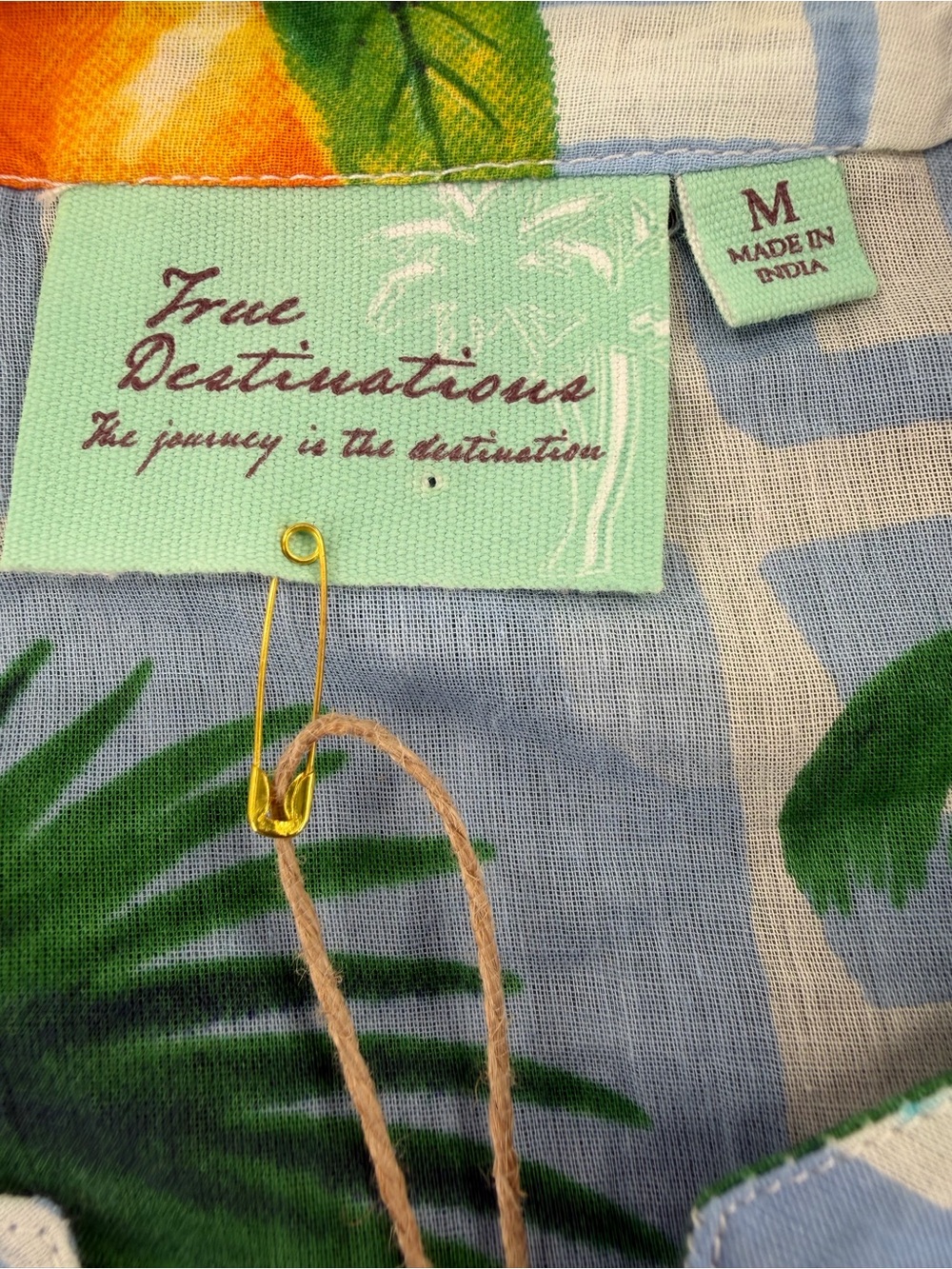 Beach Cover-up True Destinations Resort Wear Tropical Print 100% Cotton Size: M - Picture 14 of 16